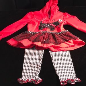 Red embellished hoodie